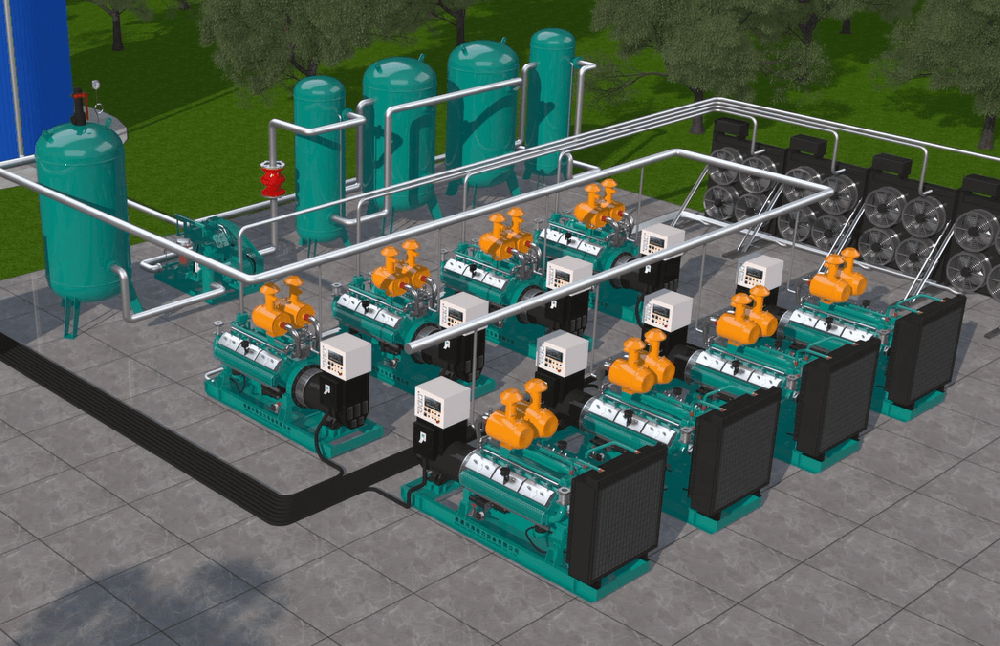 河海沼气发电机组系统流程与特点介绍